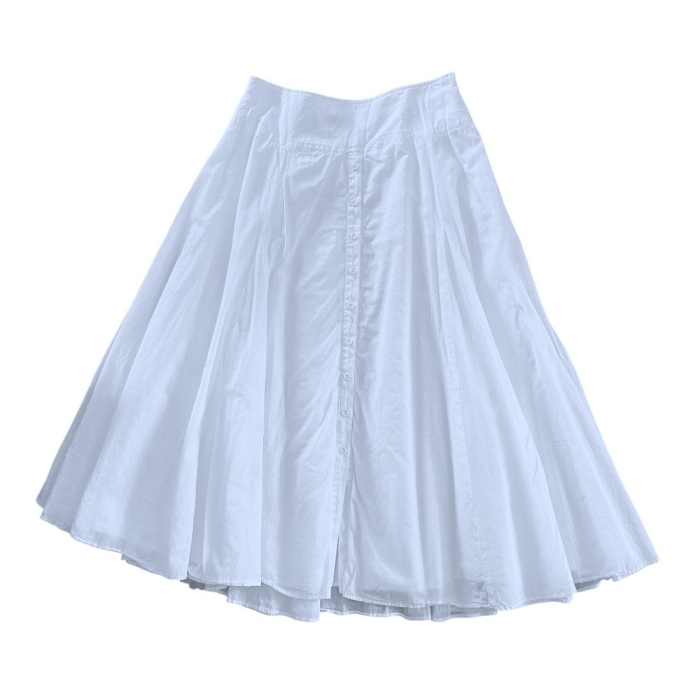I.N.C. Flowing Bohemian White Linen Midi Skirt Button-Down - Picture 4 of 10